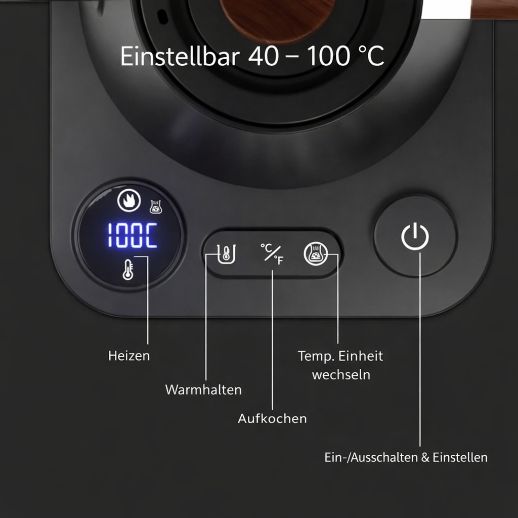 Digitaler Wasserkocher mit Temperaturregelung