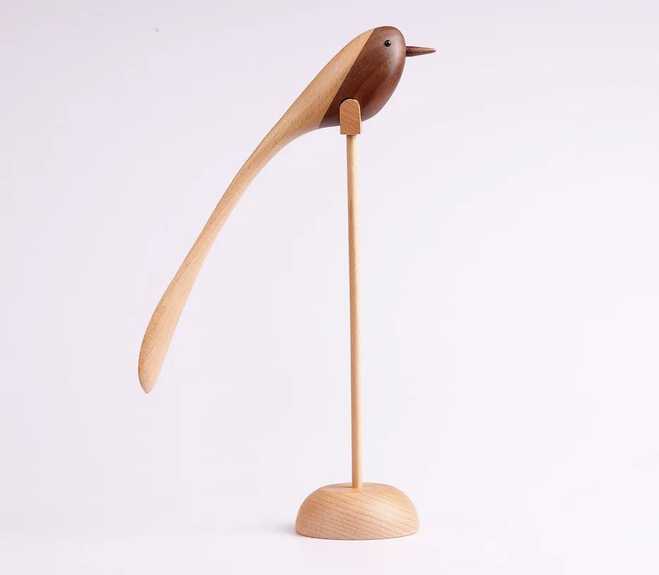 Wood sculpture Birdie Duo