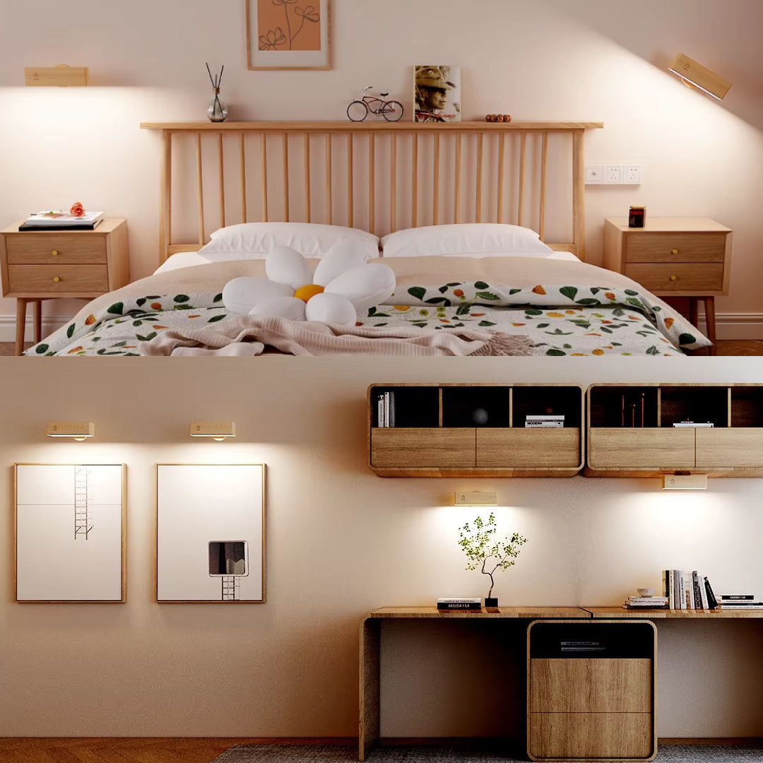 Lampada NordicWood senza fili adesiva