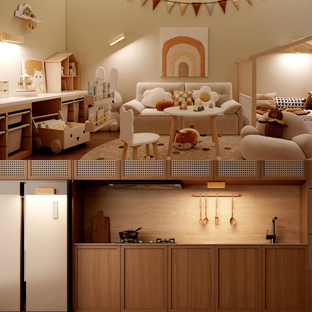 Lampada NordicWood senza fili adesiva