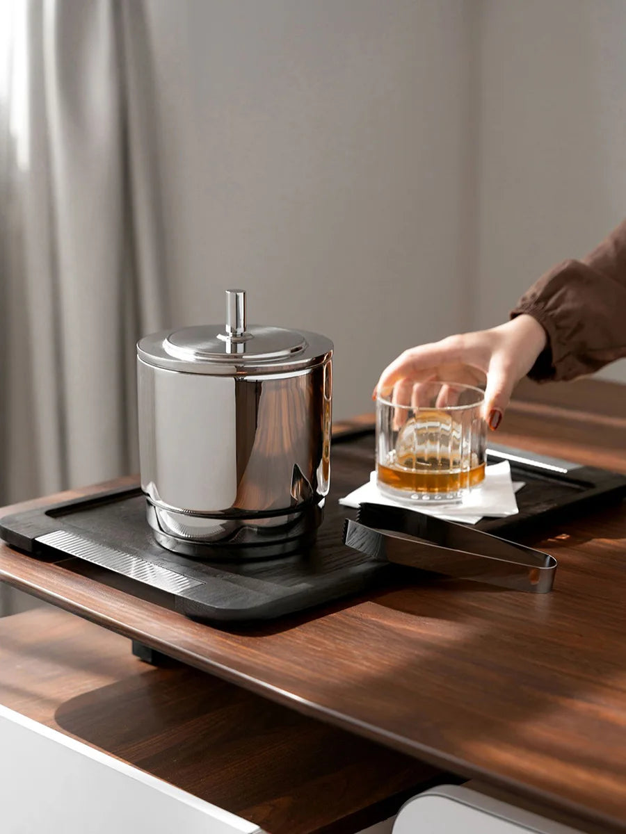 Secchiello per ghiaccio in acciaio inox con pinza Norven