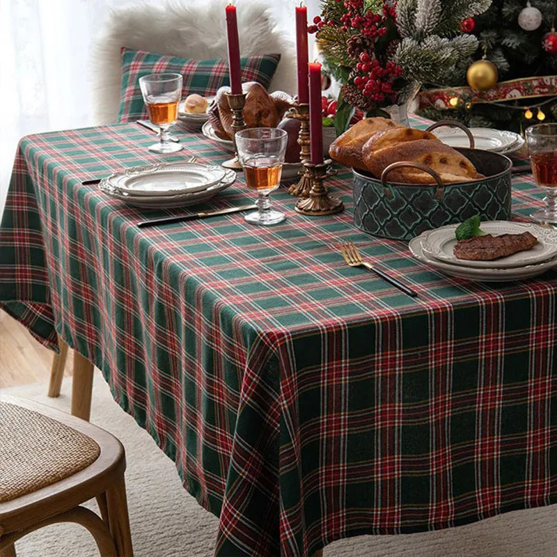 Gestreifte Weihnachts-Tischdecke