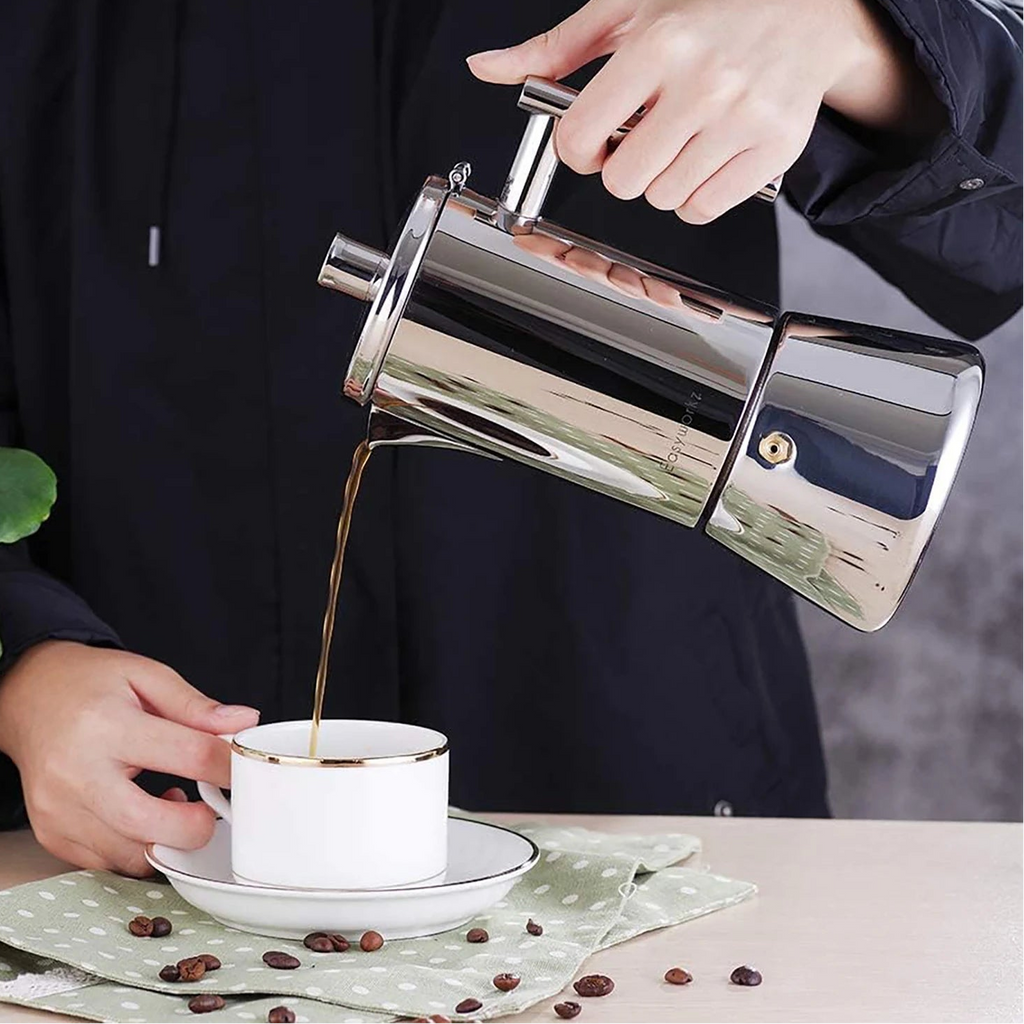 Espressokocher aus Edelstahl Linea