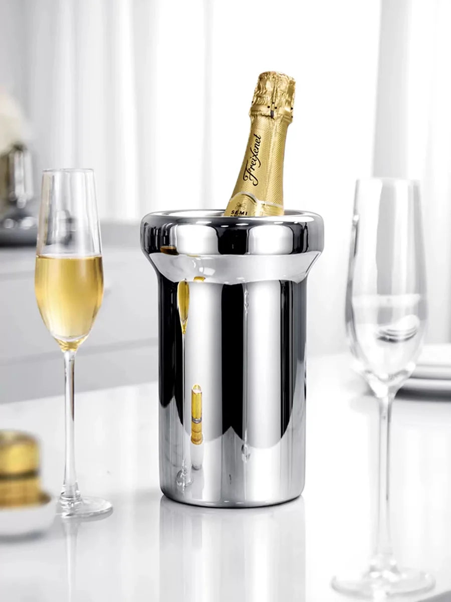 Champagnerkühler aus Edelstahl Elora