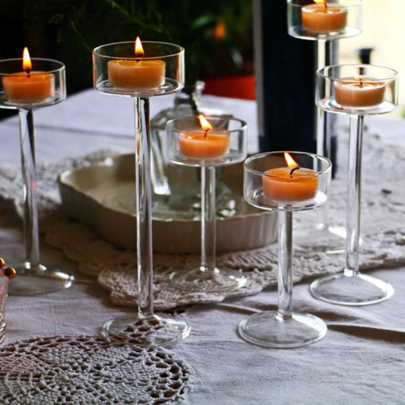 Glass Candle Holder Set – 3-piece