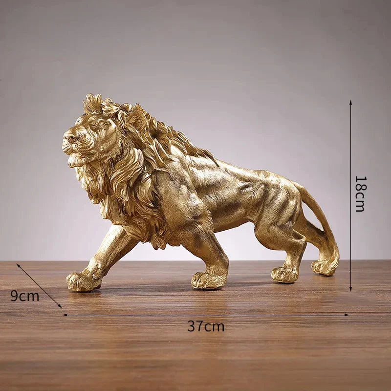 Scultura del leone dorato