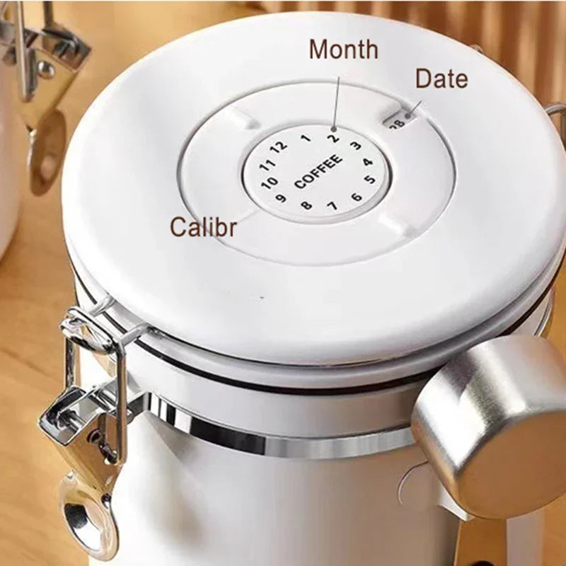 Airtight stainless steel coffee canister set – 3-piece