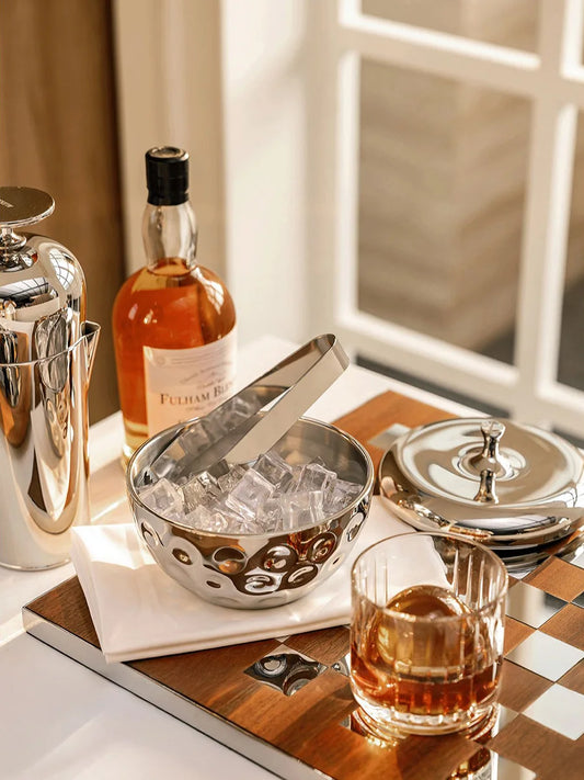 Ice bucket with ice tongs made of stainless steel Ava