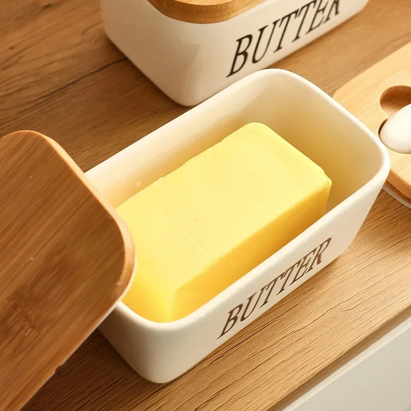 Butter dish ceramic with butter knife