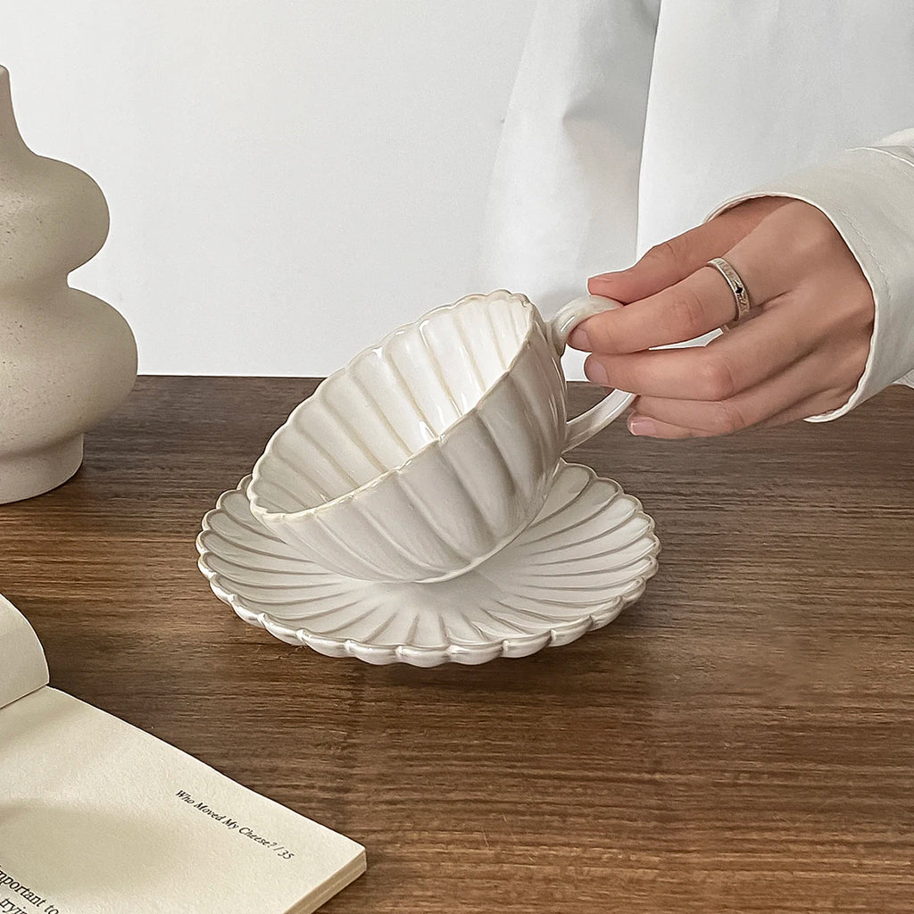 Porcelain cup and saucer set shell – 2-piece