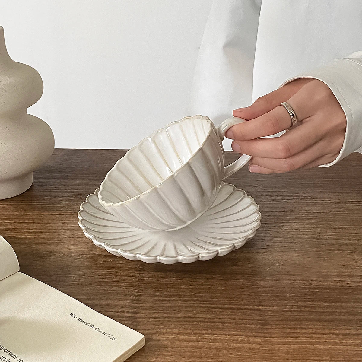 Porcelain cup and saucer set shell – 2-piece
