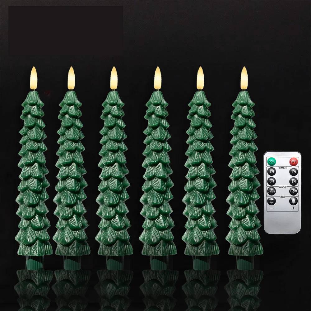 LED Weihnachtskerzen im Tannenbaum-Design