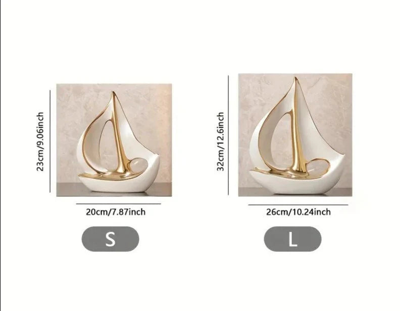 Decorative sailboat sculpture