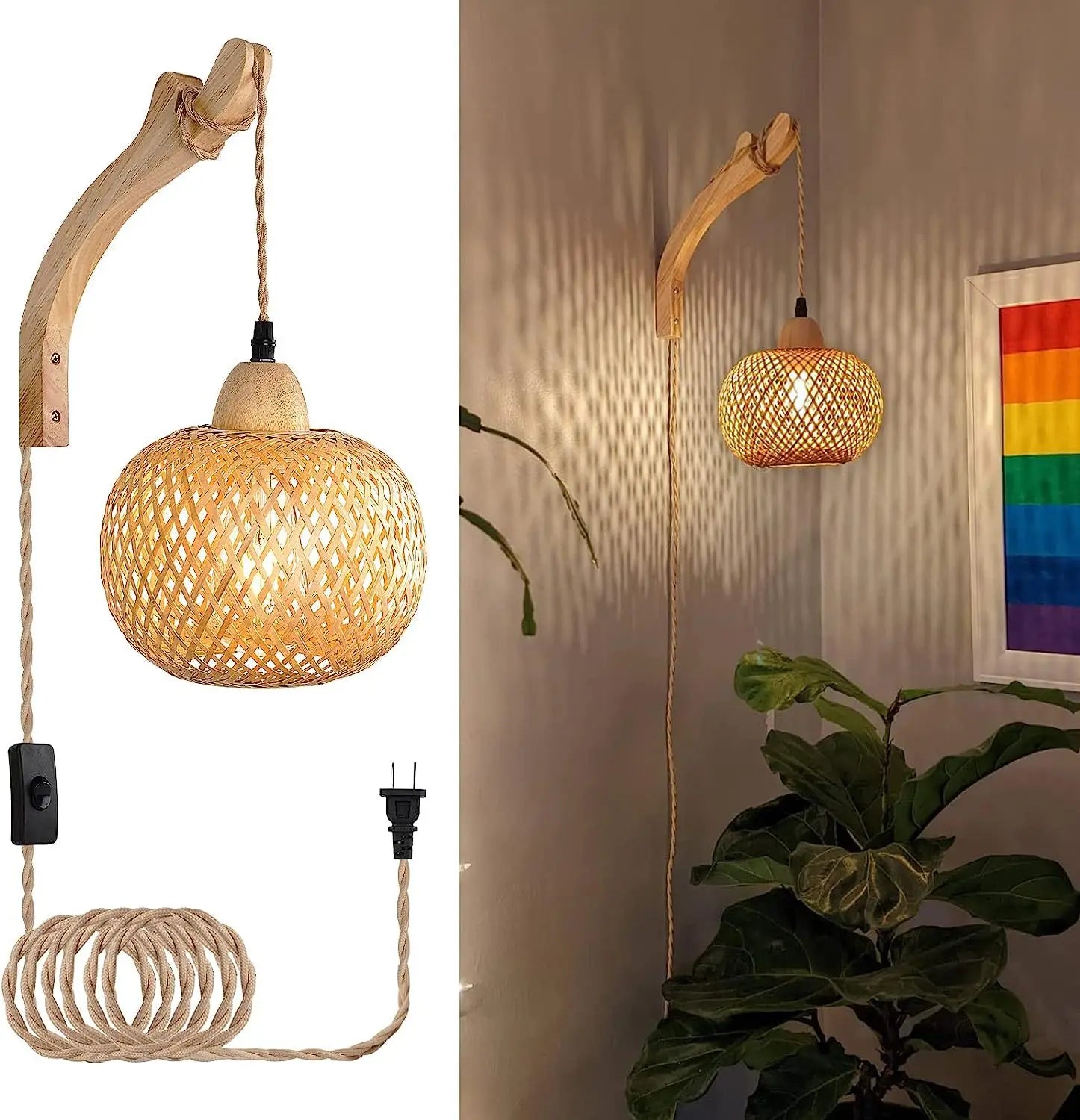 Bamboo Rattan Wall Lamp EcoAura