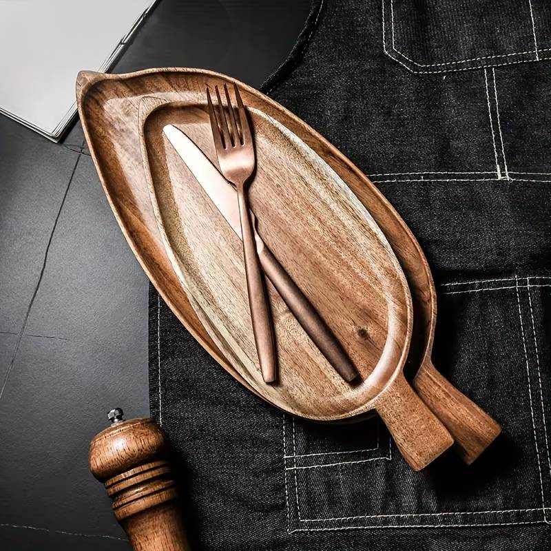 Wood serving platters - 2-piece set