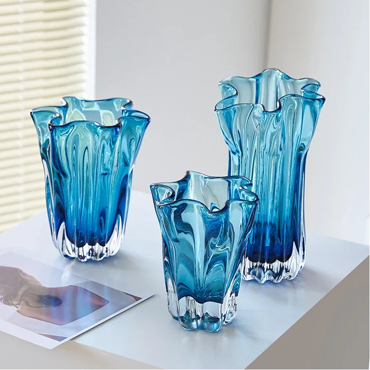 Glass Vase Elegant Wave