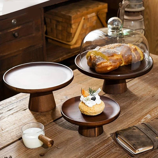 Cake stand with glass lid dome