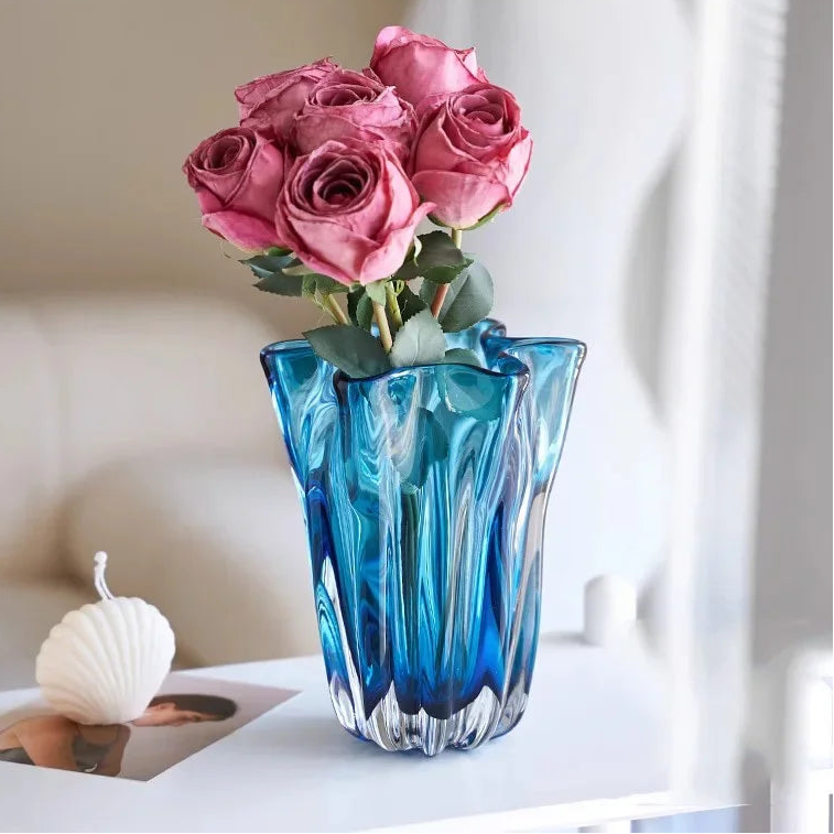 Glass Vase Elegant Wave
