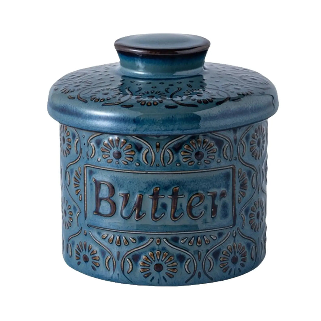 Französische Butterdose Keramik Vintage