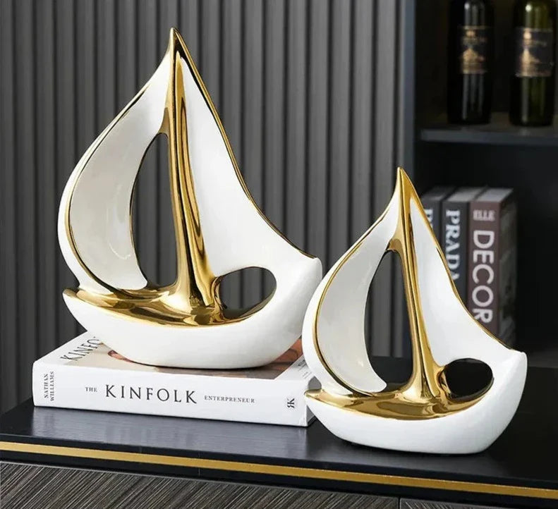 Decorative sailboat sculpture
