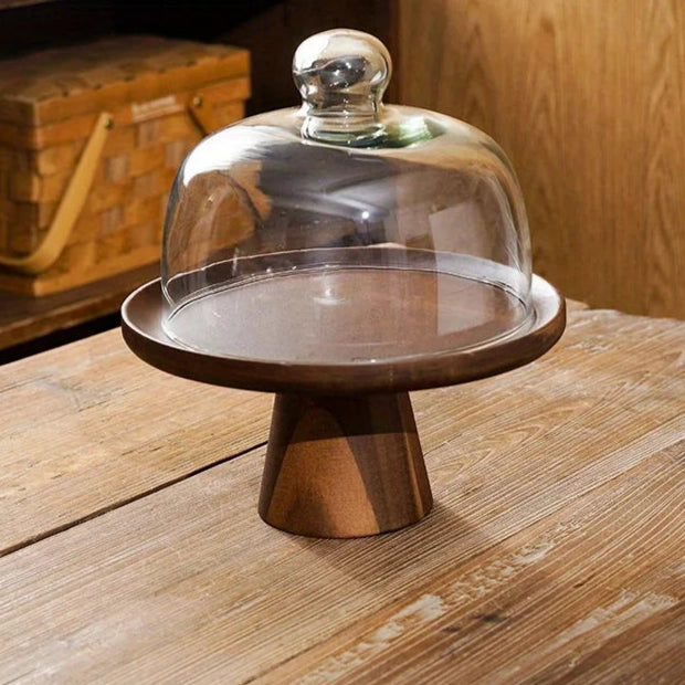 Cake stand with glass lid dome