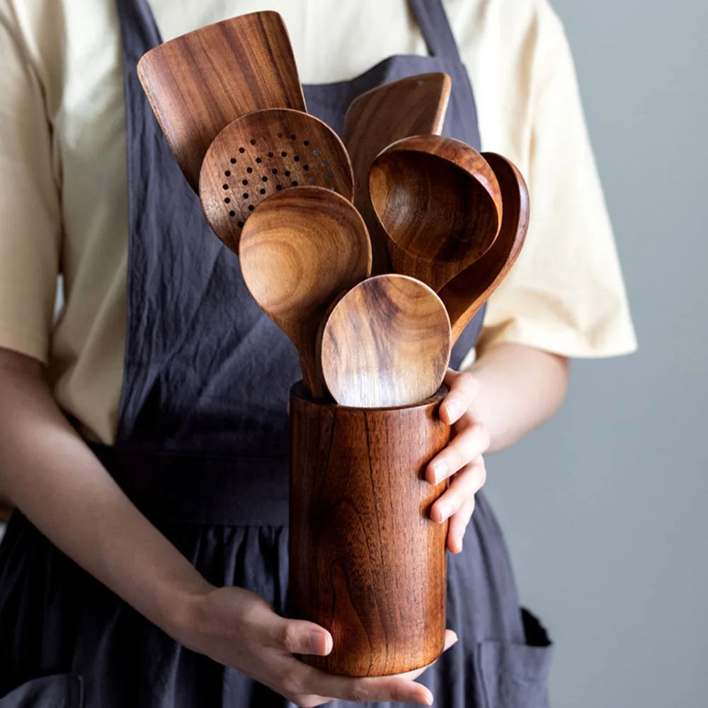 Wooden kitchen utensils set – 8-piece