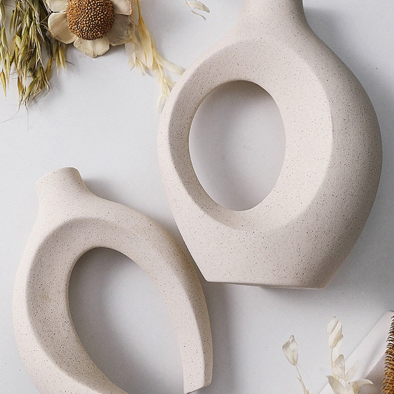 Vase décorative en céramique double