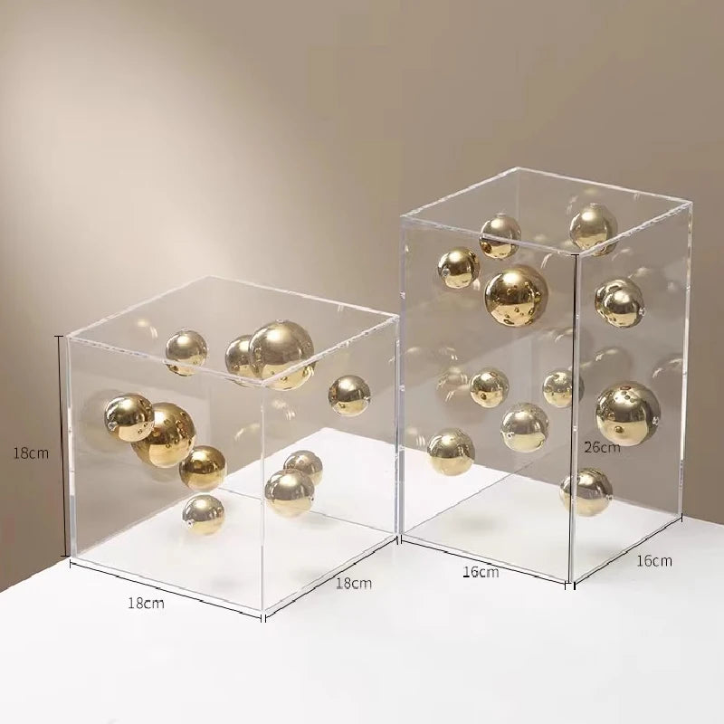Acrylic decorative cube Orbis