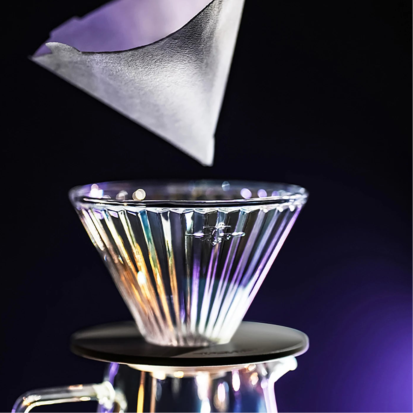 Glas Pour Over Kaffeefilter mit 40 Filterpapieren