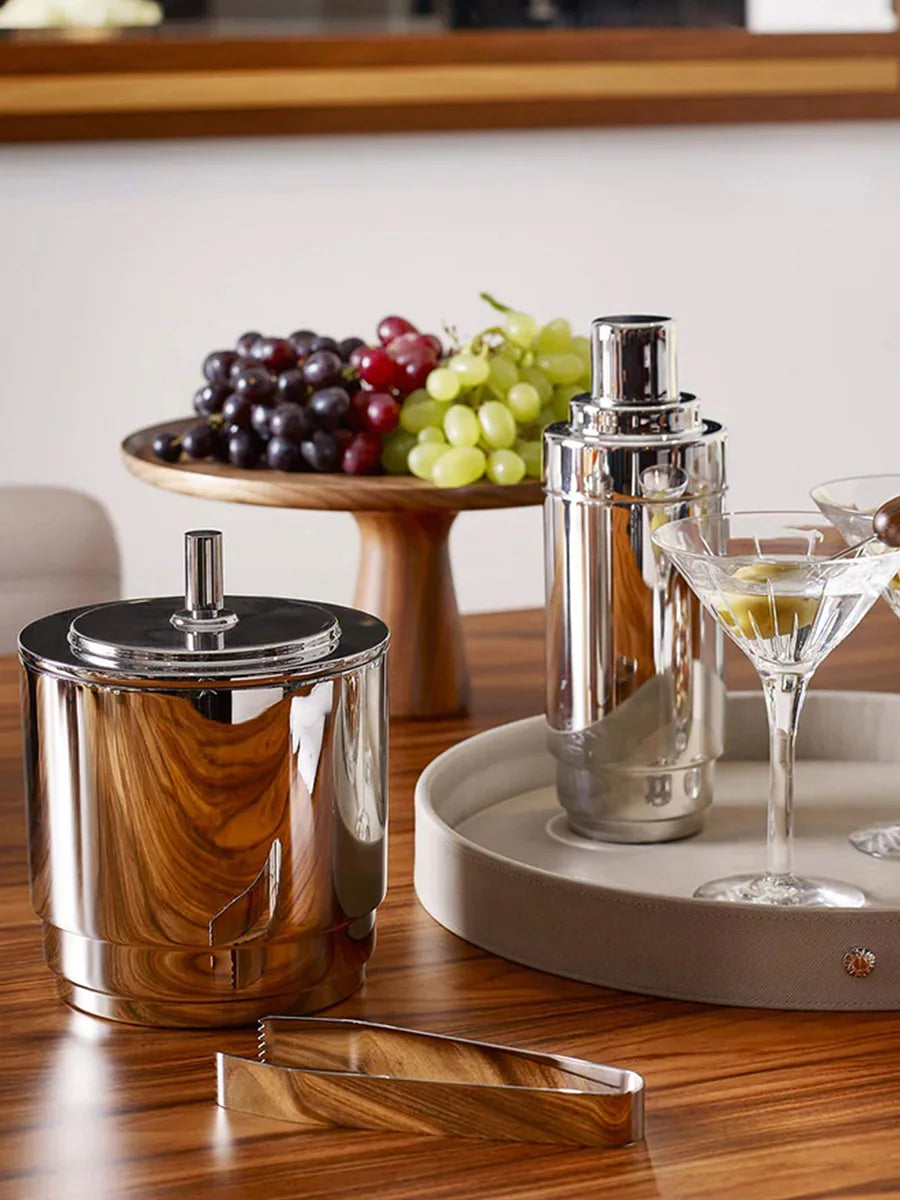 Secchiello per ghiaccio in acciaio inox con pinza Norven