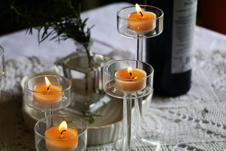 Glass Candle Holder Set – 3-piece