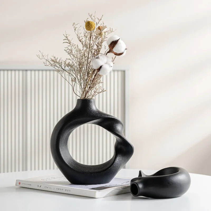 Vase décoratif Twist en céramique