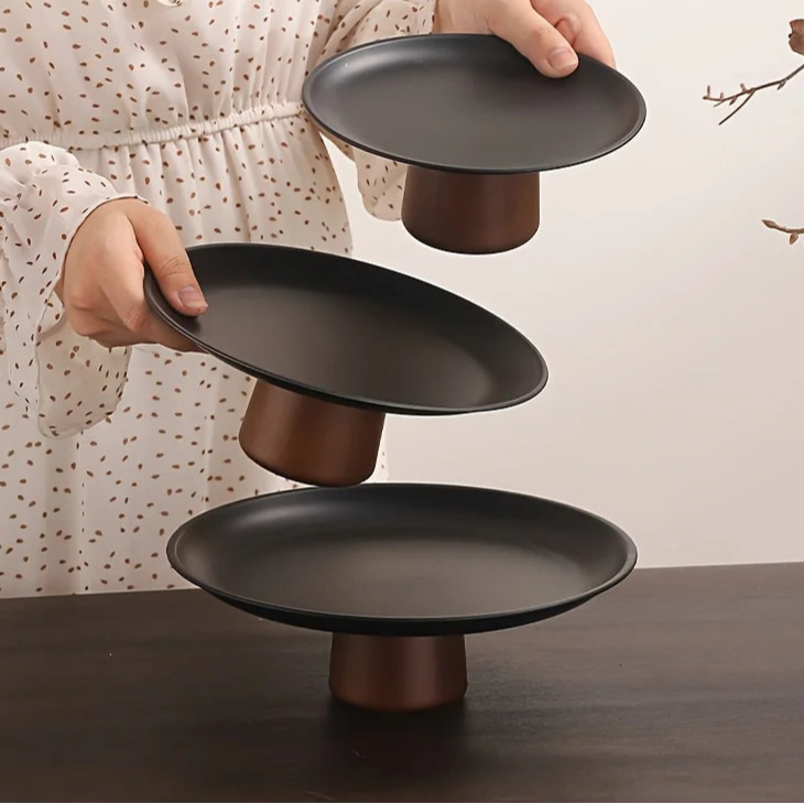 Serving platters set made of acacia wood – 3-piece