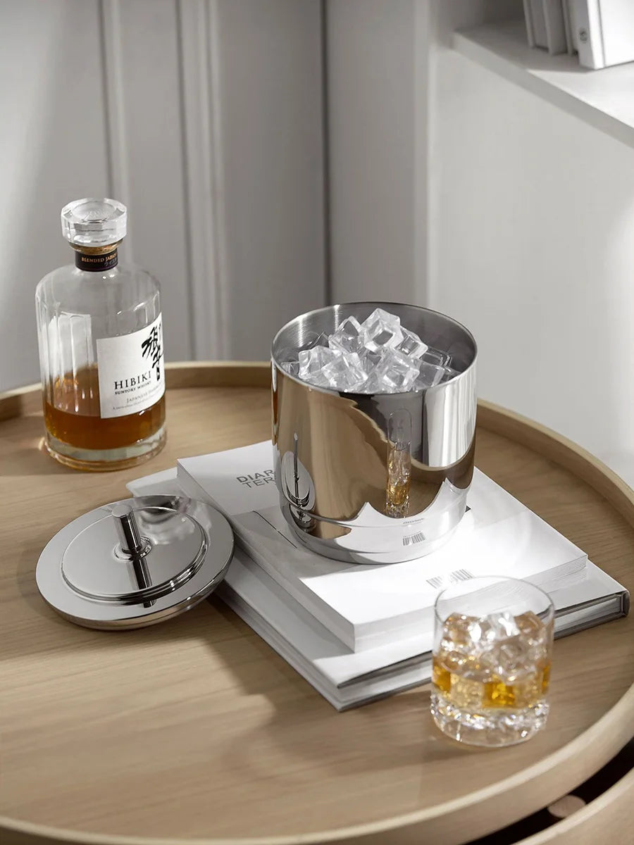 Secchiello per ghiaccio in acciaio inox con pinza Norven