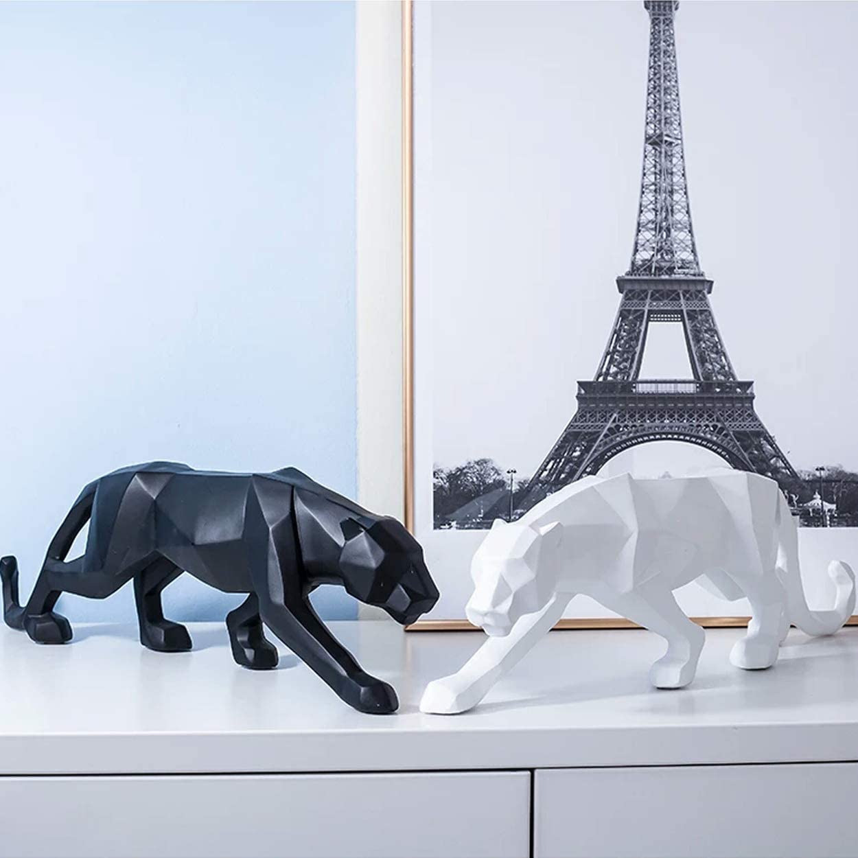 Geometric Panther Sculpture