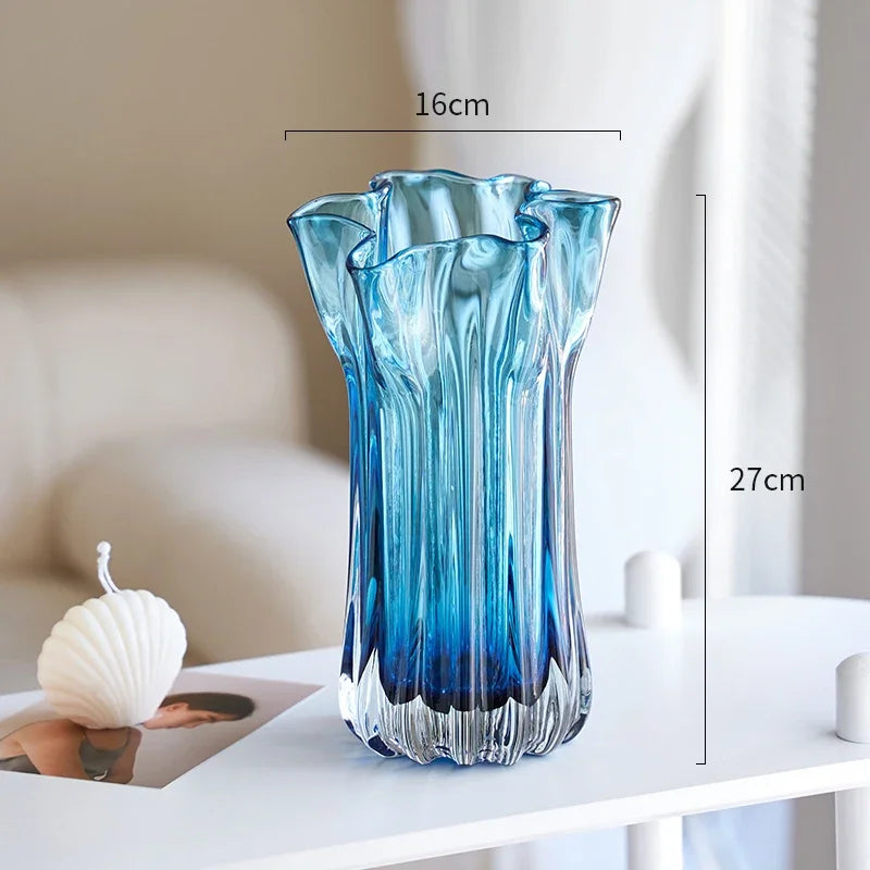 Glass Vase Elegant Wave