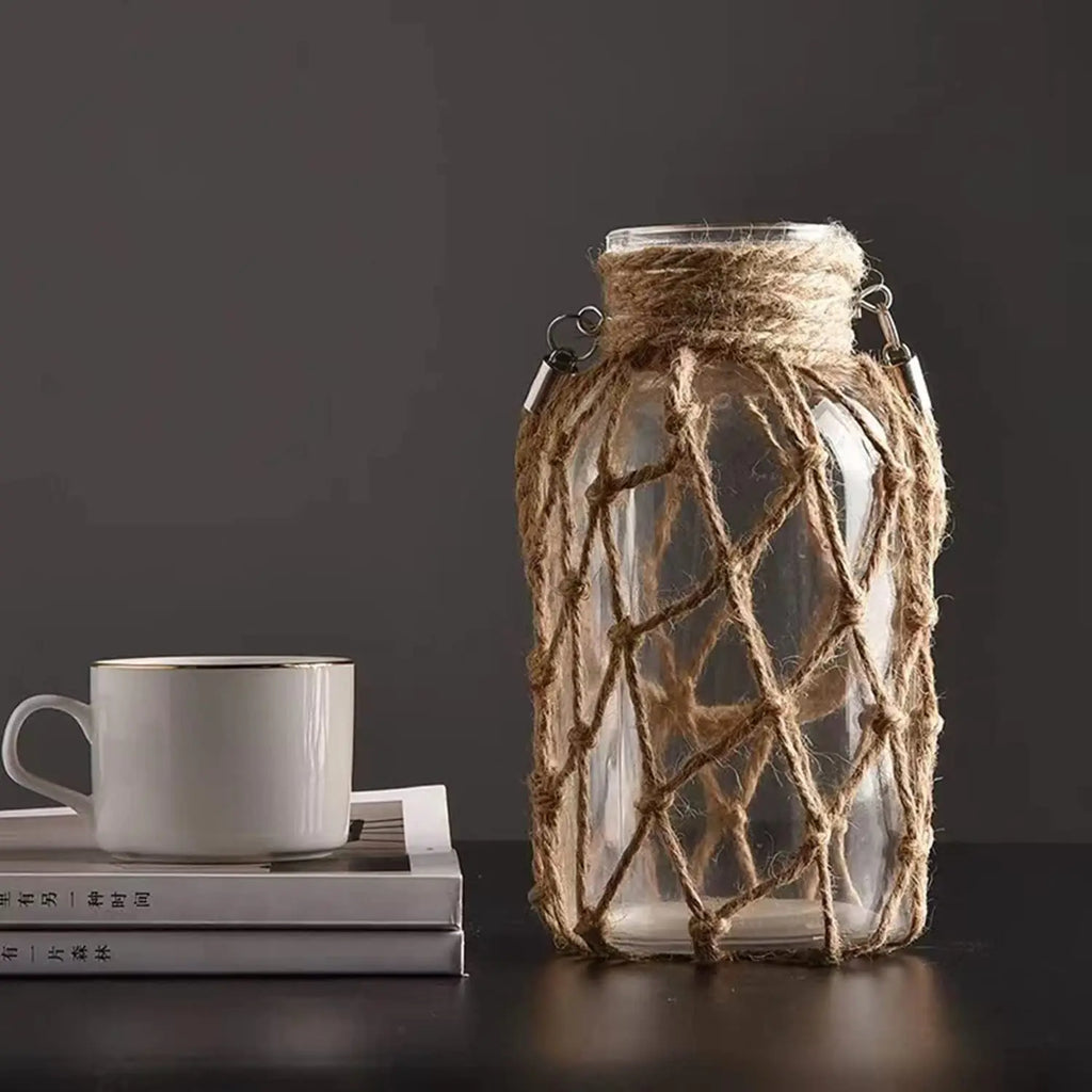 Set doppio di vasi decorativi rustici