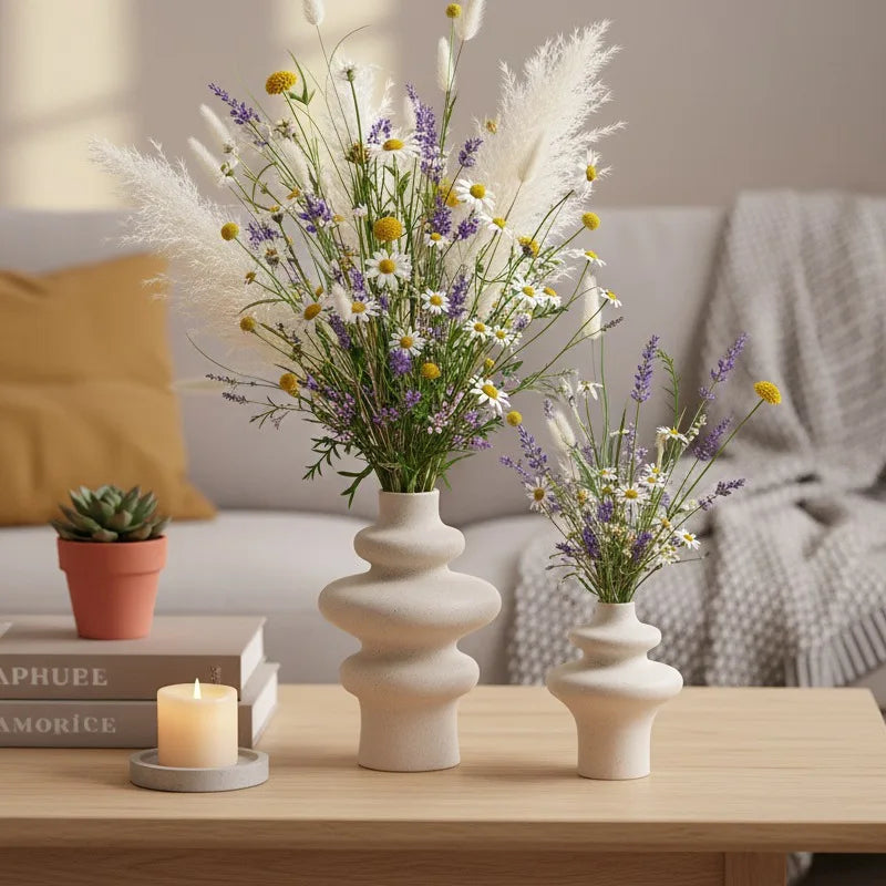 Sculptural Ceramic Vases Harmony Set of 2