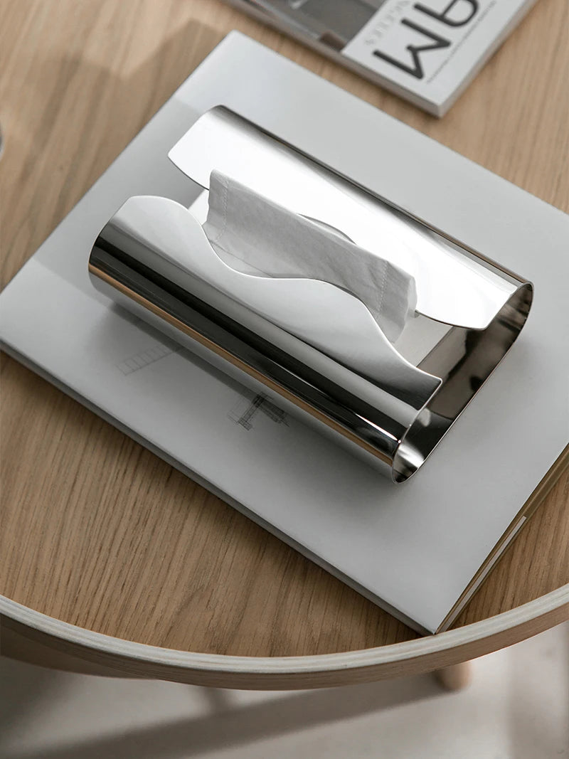 Design Tücherbox aus Edelstahl Nera
