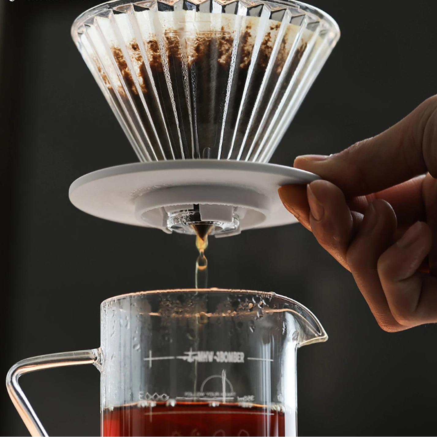Glas Pour Over Kaffeefilter mit 40 Filterpapieren