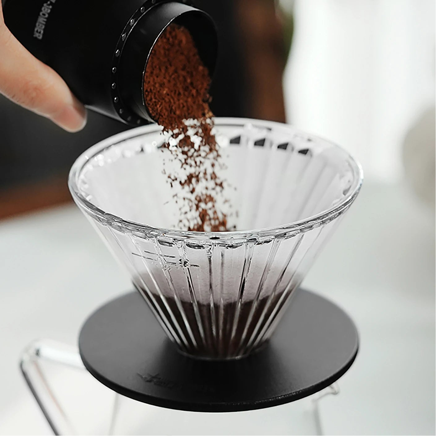 Glas Pour Over Kaffeefilter mit 40 Filterpapieren