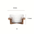 Design Salatschüssel aus Glas & Holz