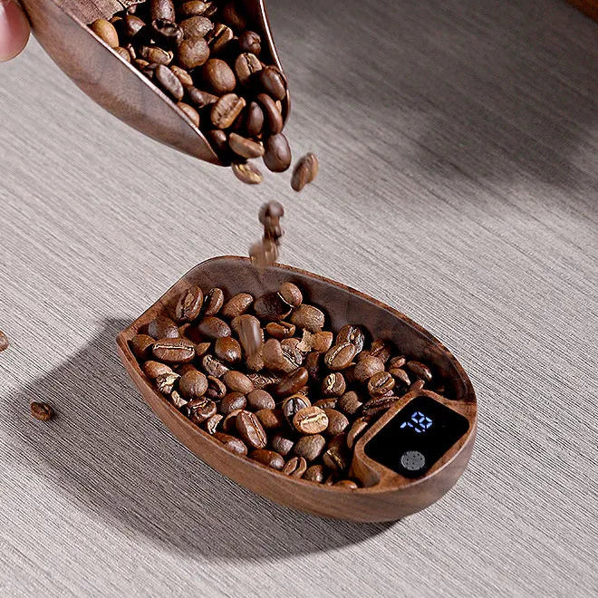Digitale Kaffee-Waage mit Holzdesign