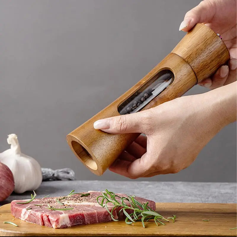 Salt and pepper mill set made of acacia wood – complete set