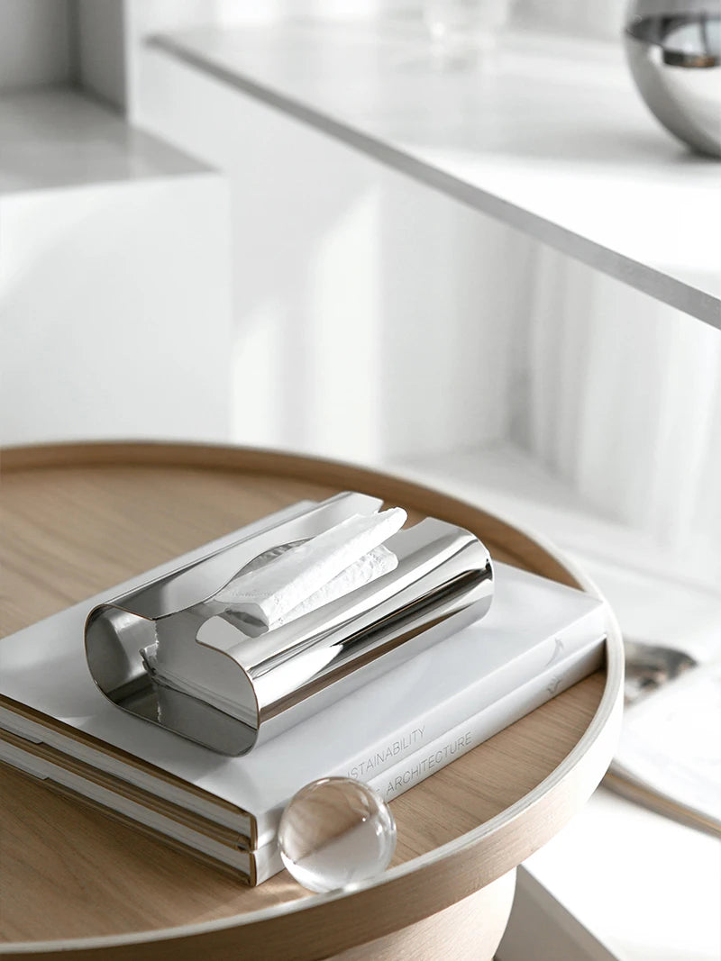 Design Tücherbox aus Edelstahl Nera