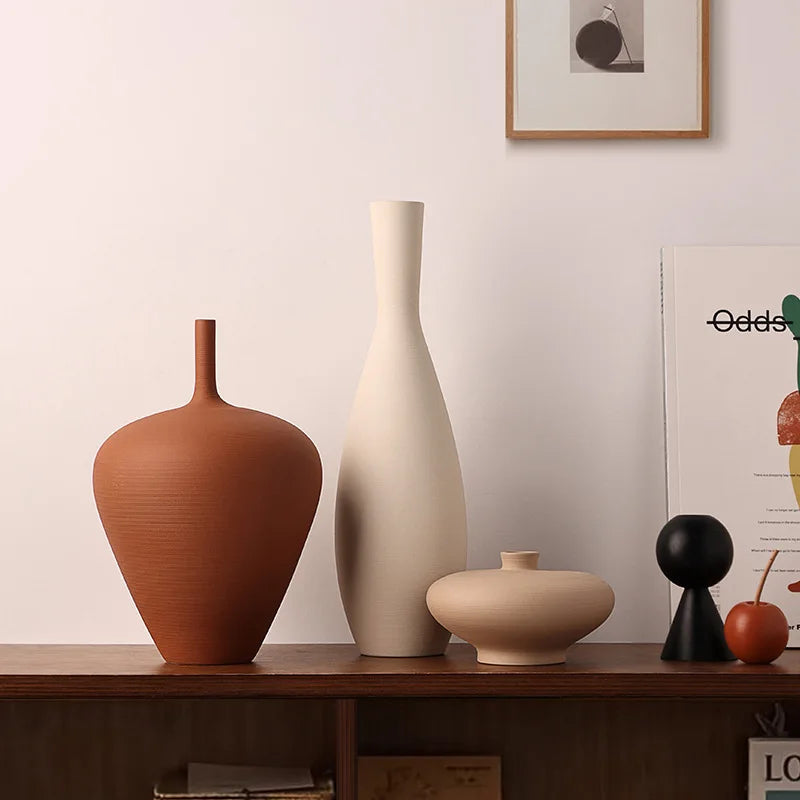 Minimalistische Deko-Keramikvasen Terra im 3er-Set