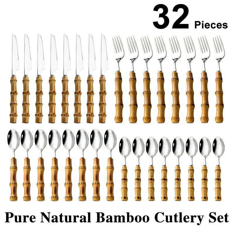 BambuElegance Cutlery Set - 32 Pieces