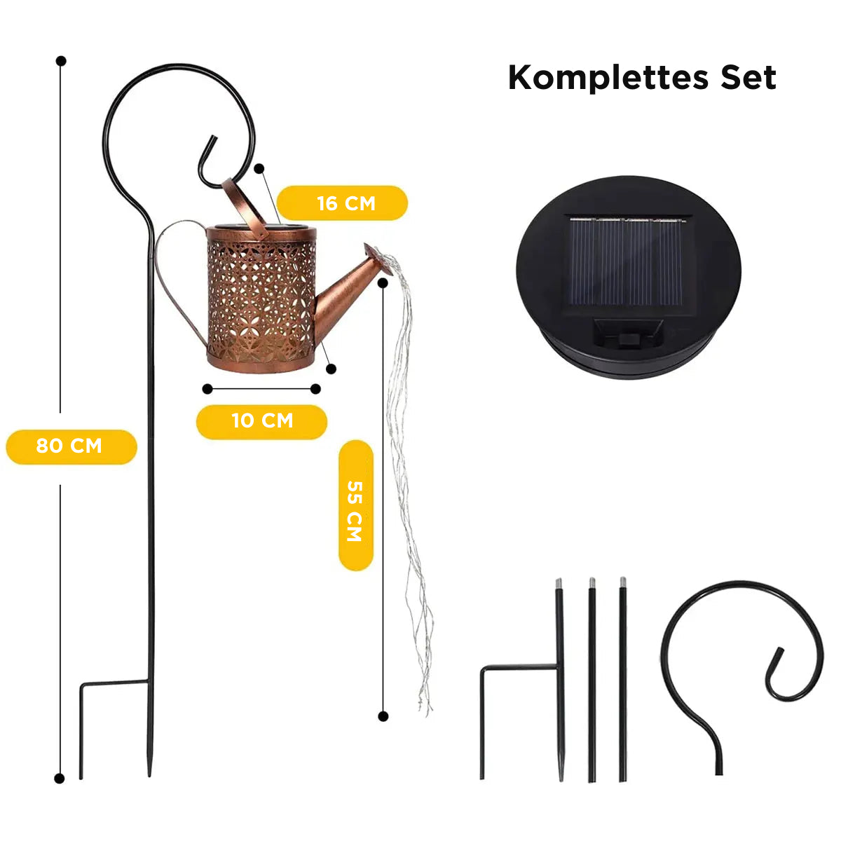 Solar-Gartenlampe mit Kaskadenlicht