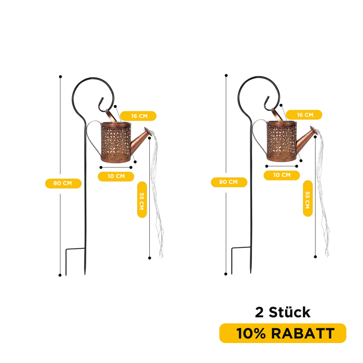 Solar-Gartenlampe mit Kaskadenlicht