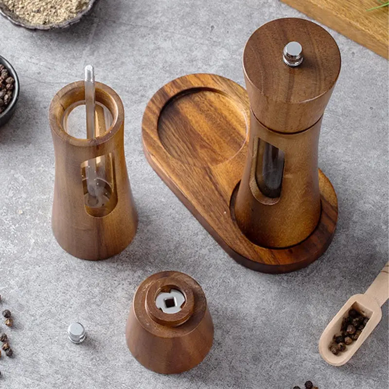Salt and pepper mill set made of acacia wood – complete set
